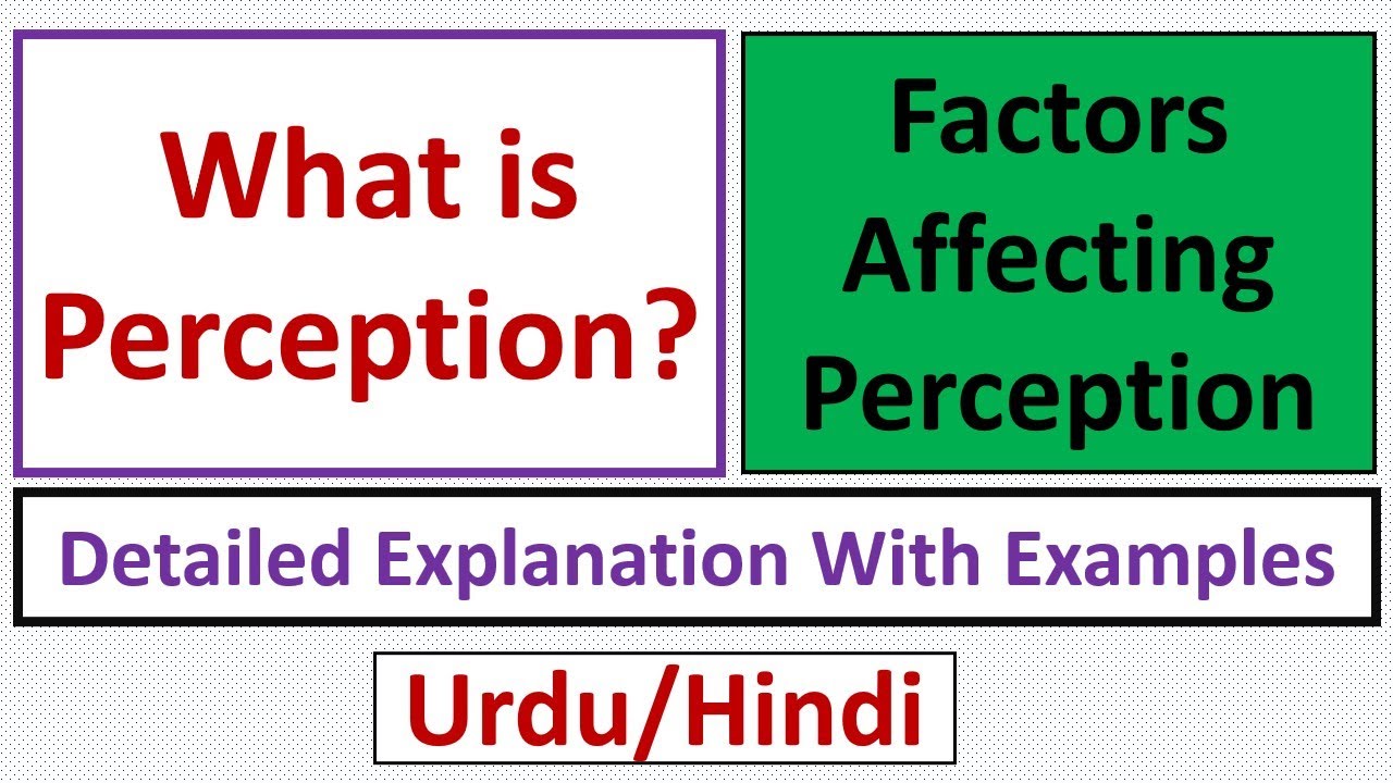 What is Perception? Factors Affecting Perception-Urdu/Hindi