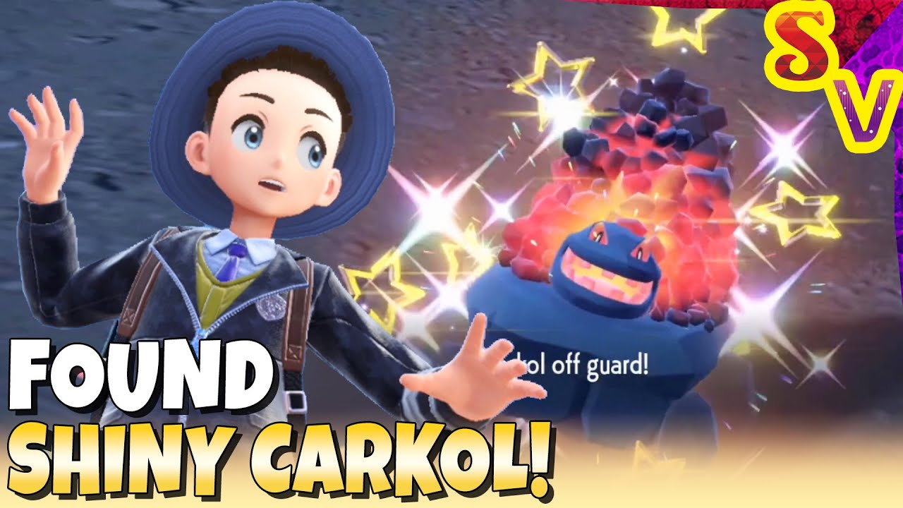 Shiny Carkol from Random Spawn! Live Shiny Reaction in Pokemon Violet