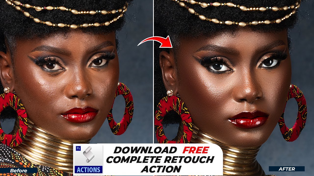 Master Skin Retouching with Free Download of Complete Retouch Action | Photoshop Tutorial