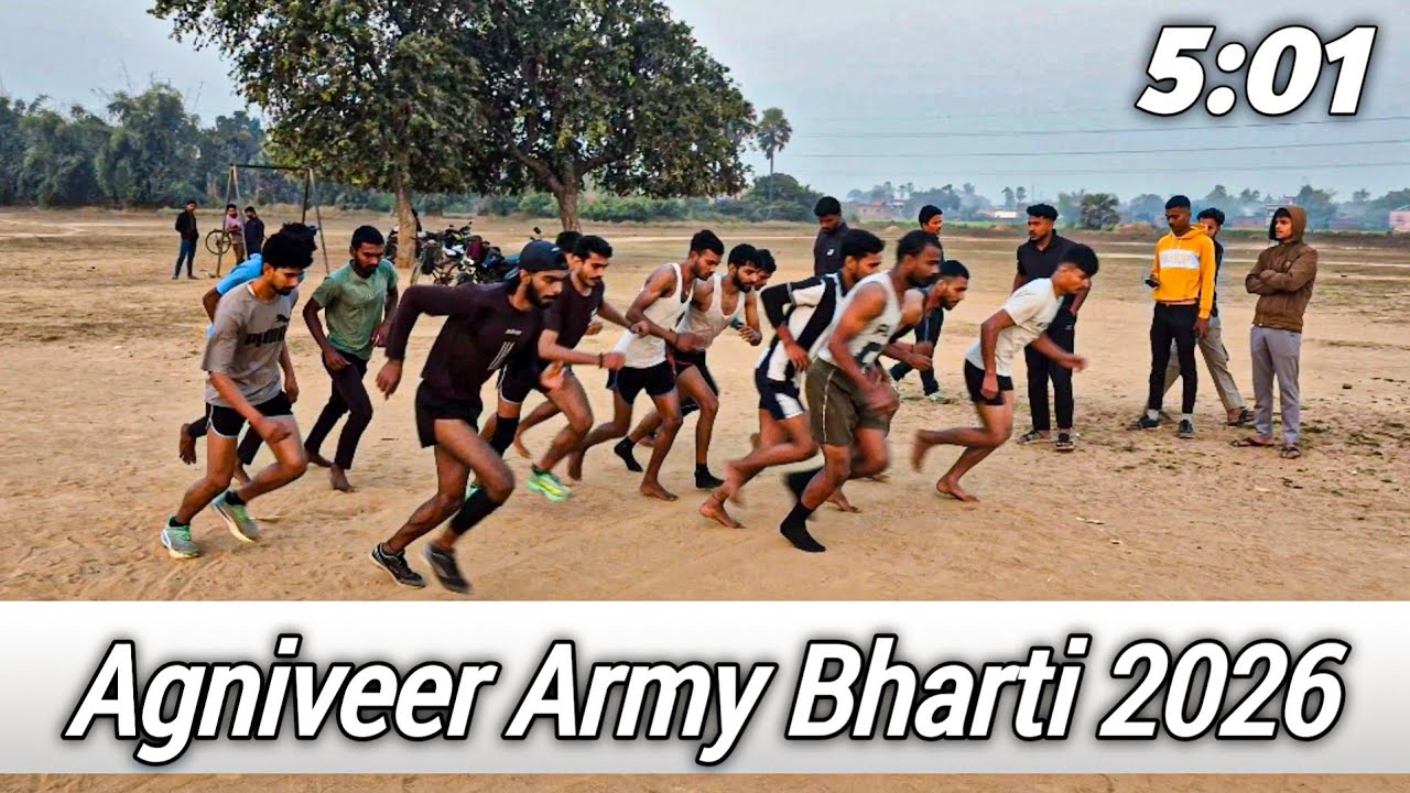 1600m running in 5 minutes 🥵 || Army Bharti trial  race🏃....