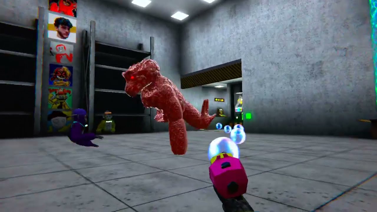 Three babies play scary baboon