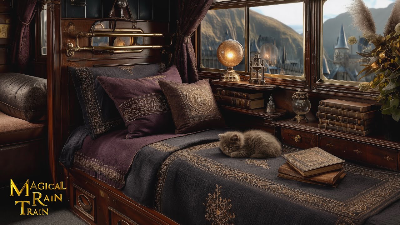 Cozy Sleeper Train with Rain Sounds: Magical Night Cabin for Deep Sleep