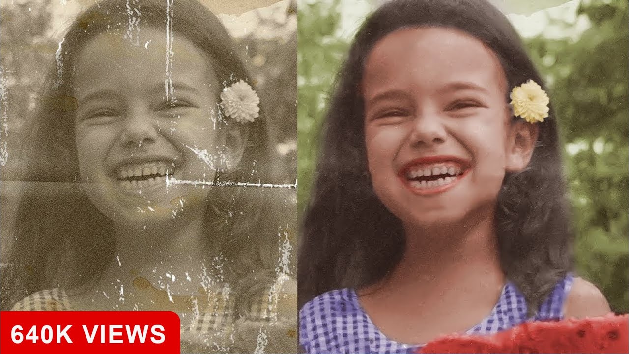 Damage photo repair in photoshop and color tutorial | old photo healing brush clone stamp|