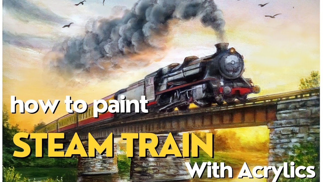 PAINTING a CLASSICAL Steam Train | MASTERPIECE with Acrylic Paints!