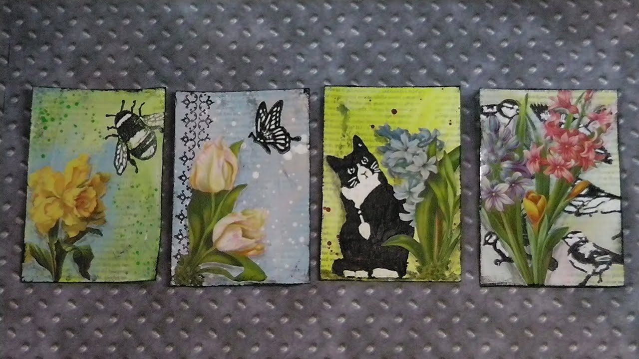 #LoveSpringArt - 4 Artist Trading Cards 