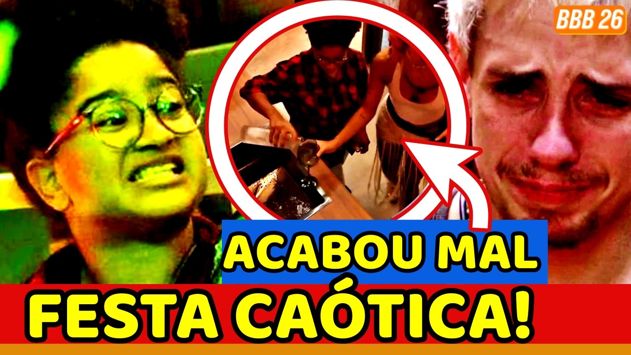 😱🔥BBB26 FESTA DO CAOS! Milena SURTA, VIRA BEBIDAS, TRETA FEIO com Jordana; ACONTECE O PIOR com Jonas