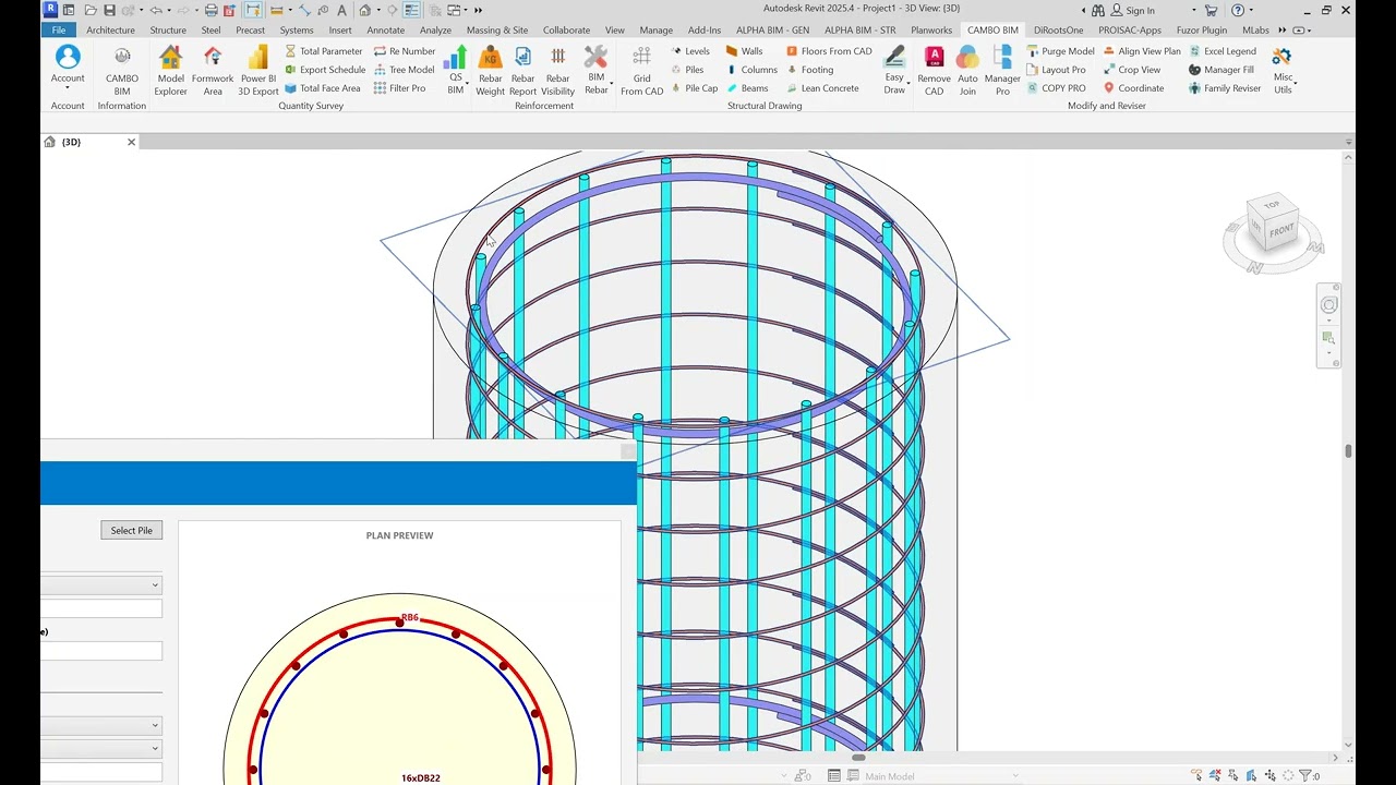 Generate Bore Pile Rebar CAMBO BIM