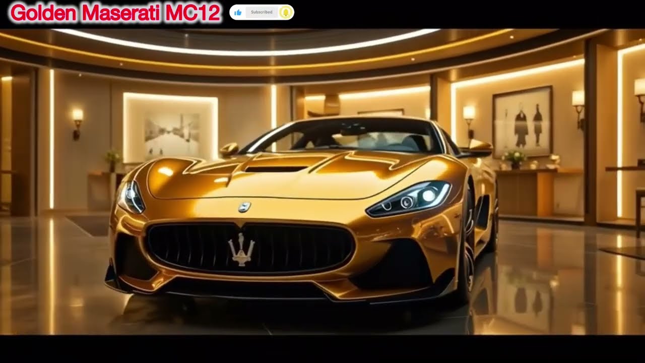 Golden Maserati MC12 | Ultimate Luxury Hypercar Showroom Cinematic 8K