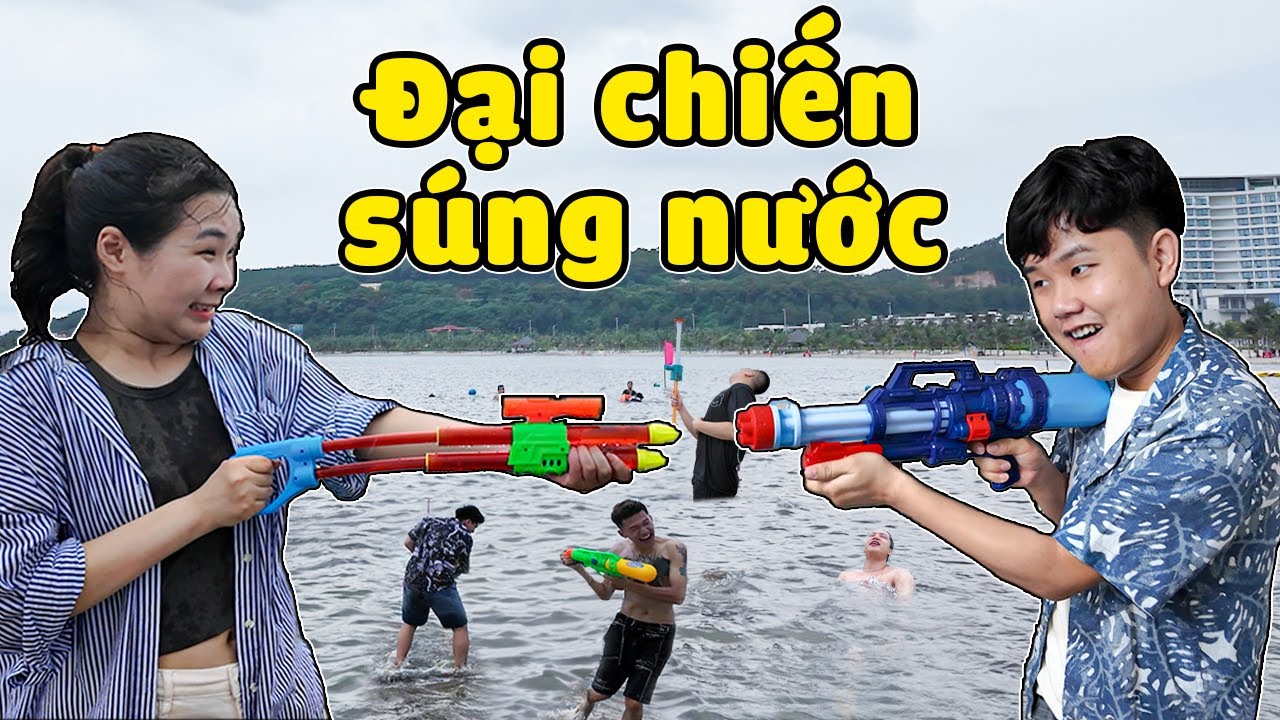 bqThanh Vlog Đại Chiến Súng Nước Siêu V.I.P Ở Biển Đồ Sơn | bqThanh Troll Bắn Ốc Bay Vào Bờ...