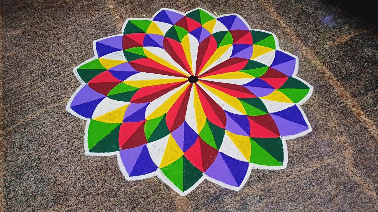 Navarathri special kolam |Diwali rangoli | Diwali kolam | karthigai kolam | 3d rangoli | p square