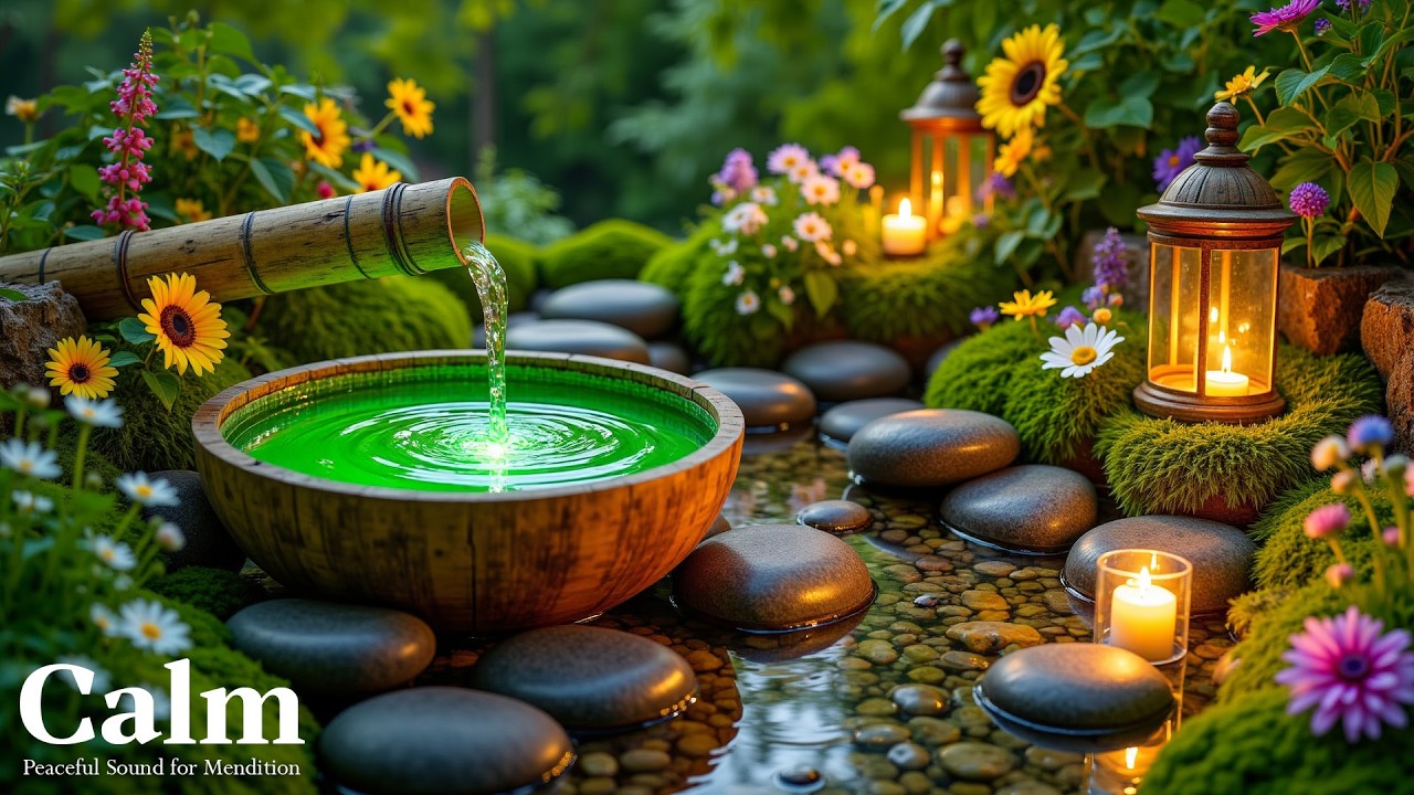Исцеление разума 🌿 Звуки бамбуковой воды и расслабляющая музыка, снятие тревоги
