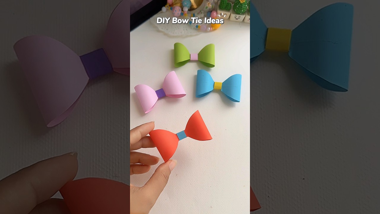 DIY Bow Tie Ideas🎀✨#shorts #art #diy #muktaartandcraft #youtubeshorts