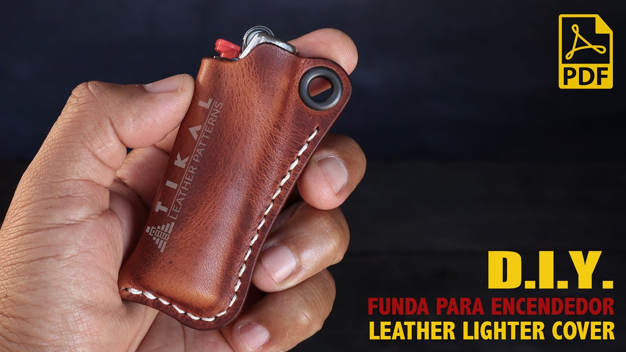 Leather Lighter Cover, Leather Lighter Case, Pattern available.