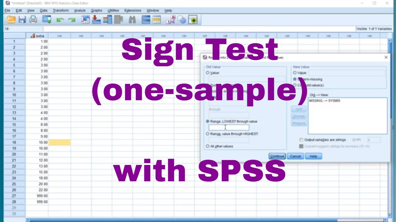 SPSS - One-sample Sign test