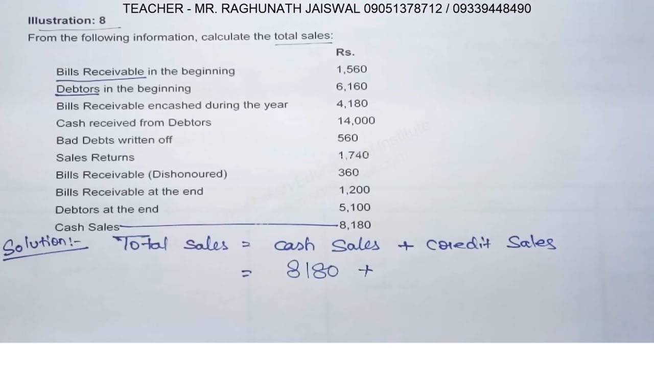 calculate total sales in single entry system sums 8 | how to calculate total sales in single entry