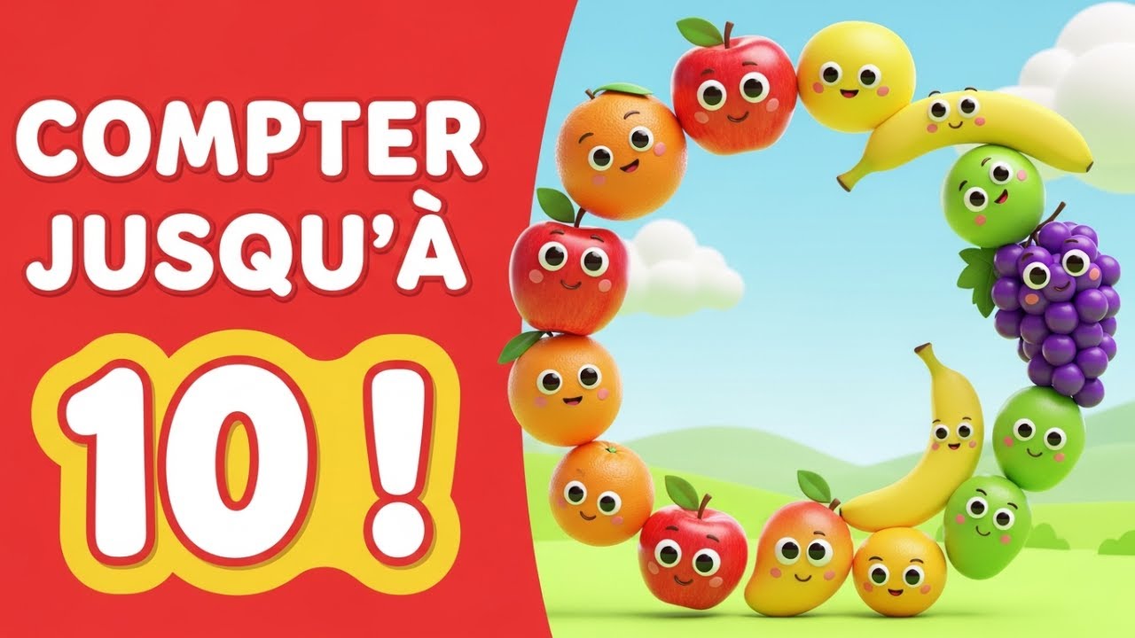 Давайте научимся считать по-французски 🍎 | Считаем до 10 с помощью фруктов 🍇 | Обучающее видео дл...