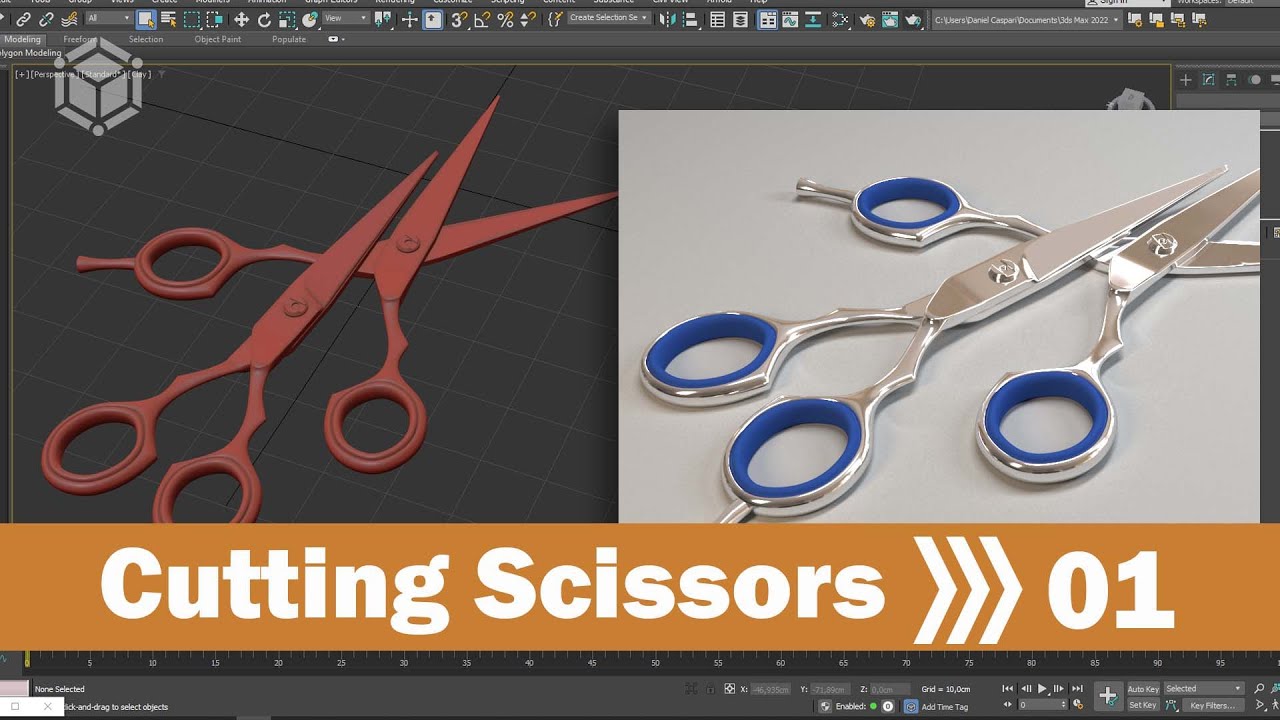 Como Modelar e Renderizar Tesoura 3ds Max e Vray Parte 01