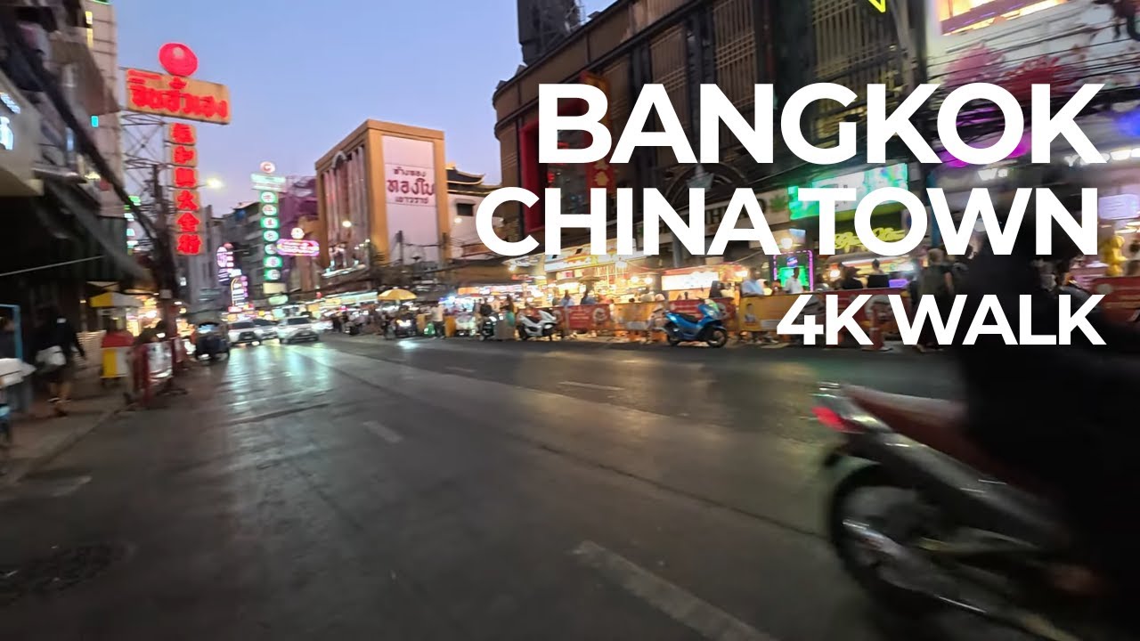 BANGKOK CHINATOWN WALK  / LATE AFTERNOON TO SUNSET (YAOWARAT) 4K