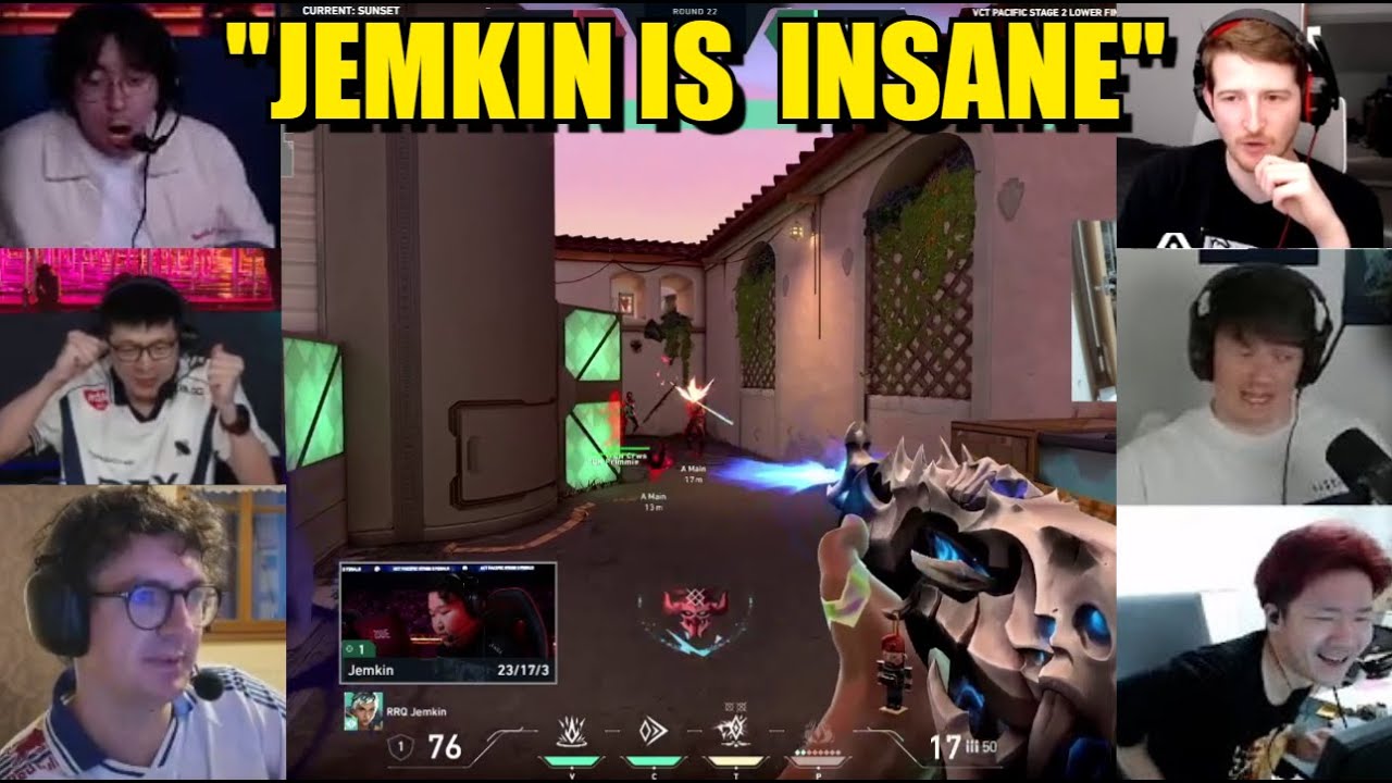 Valorant pros/streamers react to RRQ Jemkin's INSANE 4k against TALON