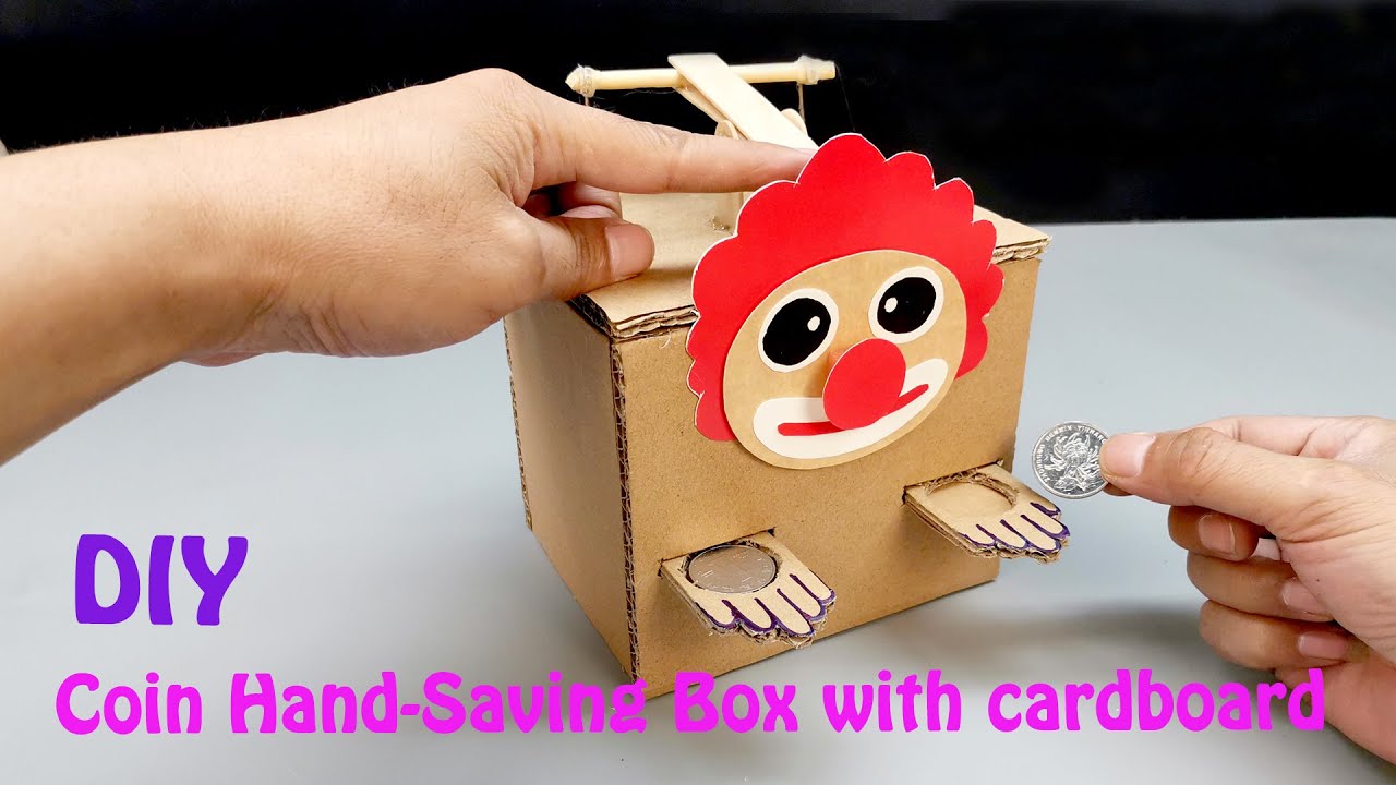 How To Make a Coin Saving Box From Cardboard | DIY cardboard crafts