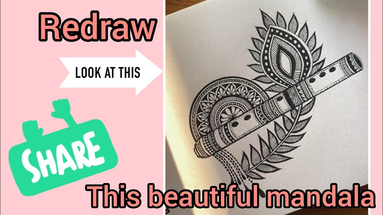 *How to draw the beautiful mandala*art using just a black pen#mandalaart#Vanshika_creativecanvas