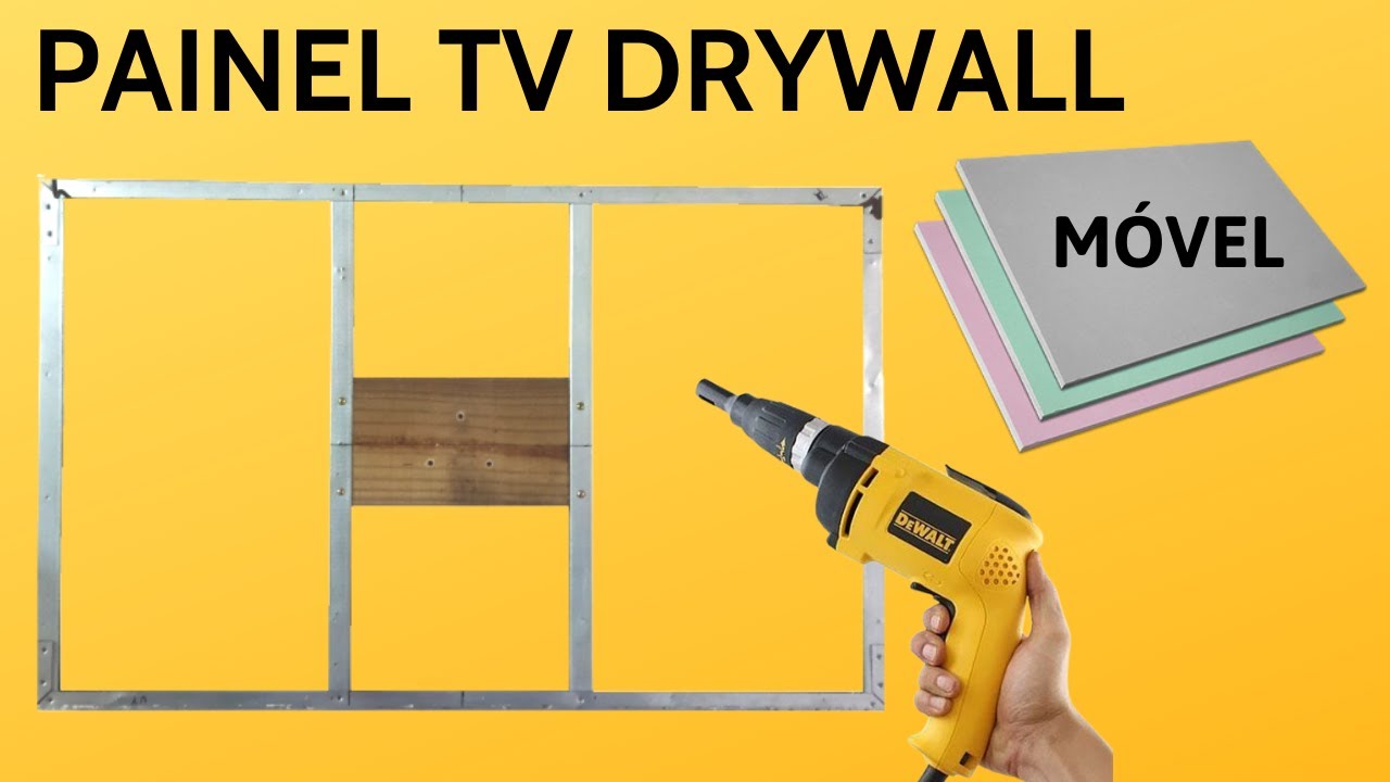 PAINEL TV 32 EM DRYWALL FÁCIL BARATO NO ESQUADRO E PODE TER FITA LED