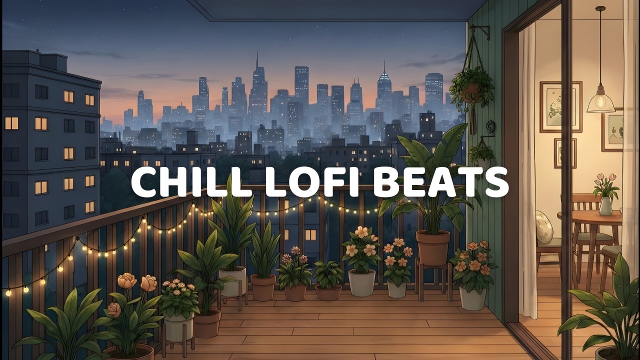 City Sunset Balcony Lofi 🌇 | Chill Evening Beats for Study, Focus & Relax