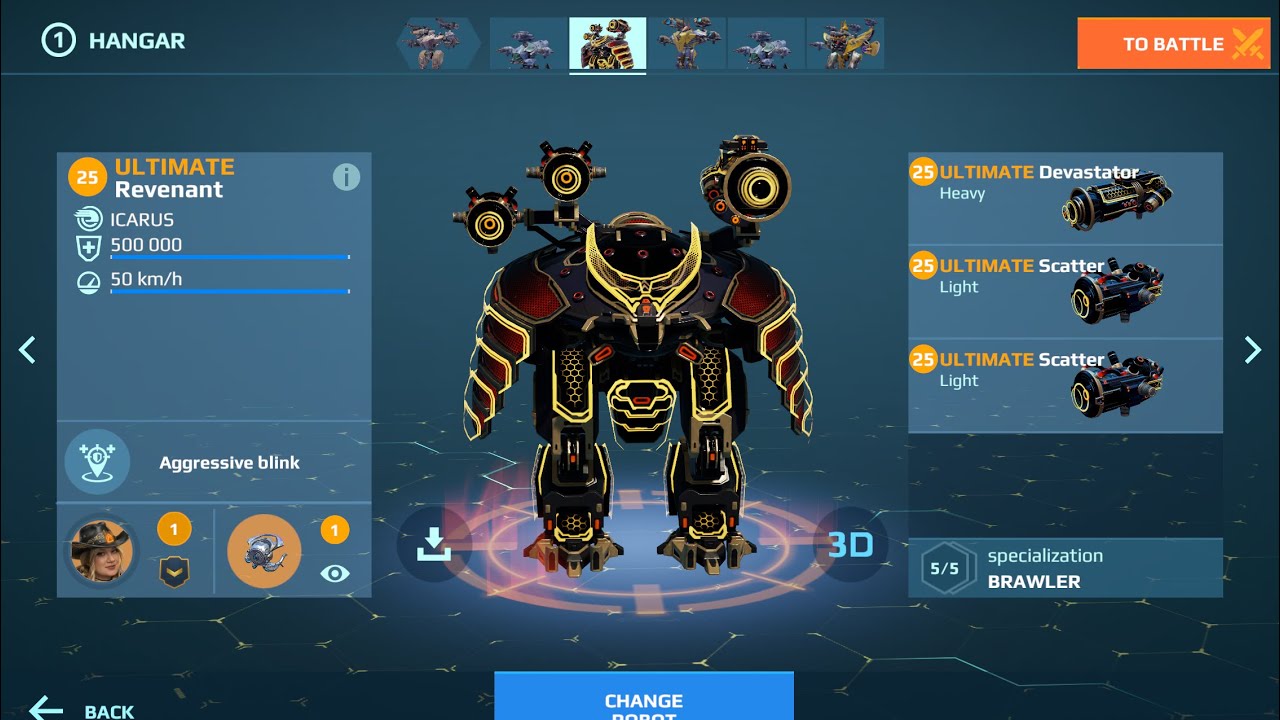 Ultimate revenant and new robot Anaksor gameplay , war robots test server