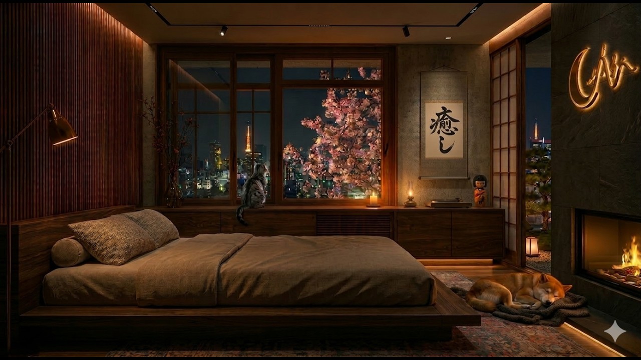 Dreamy Lofi Guitar Jazz 🌙 Tokyo Nights Vibes 🗼🌃 Peaceful Night Music to Relax & Sleep (1 Hour)