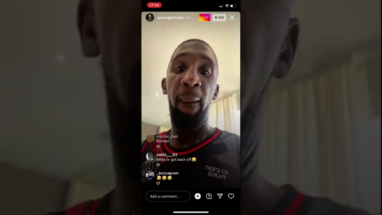MIles shows his TV on IG Live | Specs & Tego on holiday