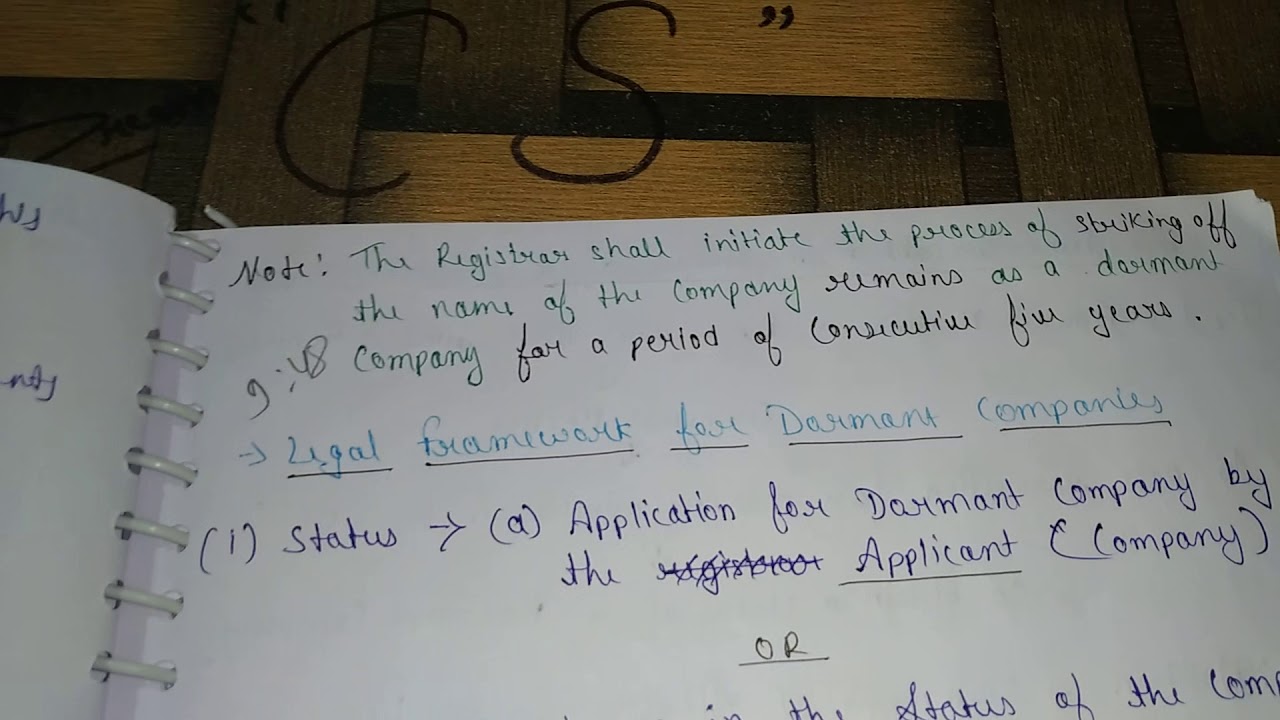 Dormant company part 1 ( module 1 paper3 