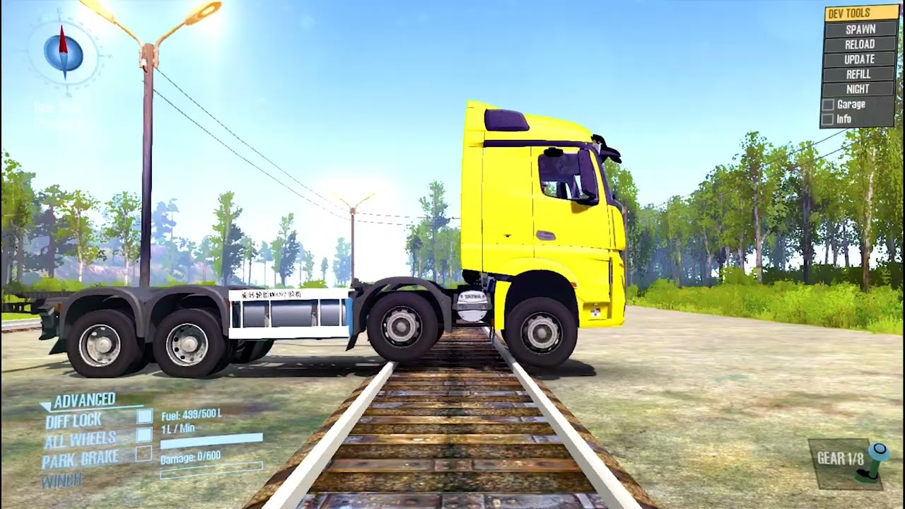SpinTires: MudRunner GamePlay | Truck vs Extreme Broken Road with Speed Bumps