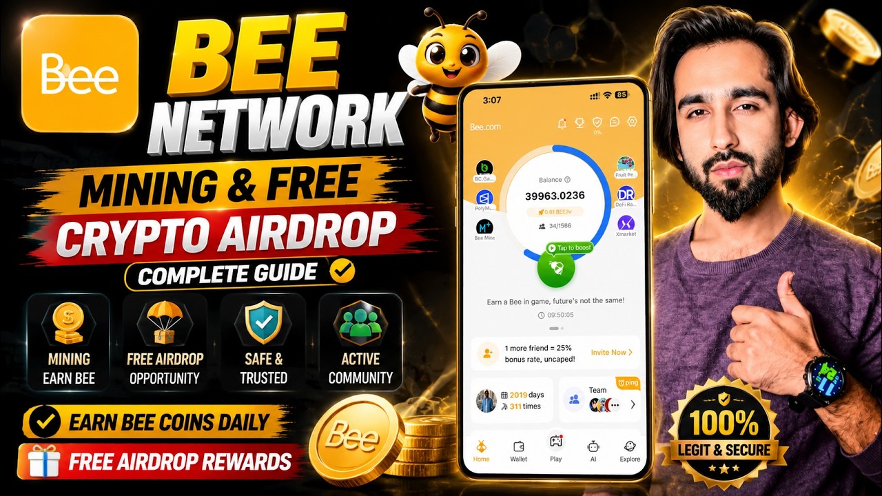 Bee Network Mining Update 2026 | FREE Crypto Airdrop Claim Guide | Bee Network Latest Update
