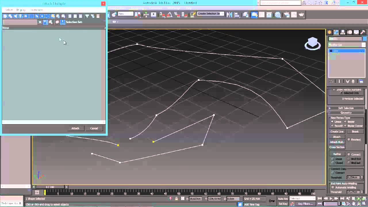 3ds Max для начинающих урок 16 ( Line )
