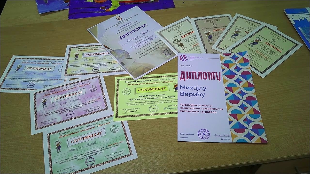 Mali matematičar iz OŠ Boško Palkovljević Pinki