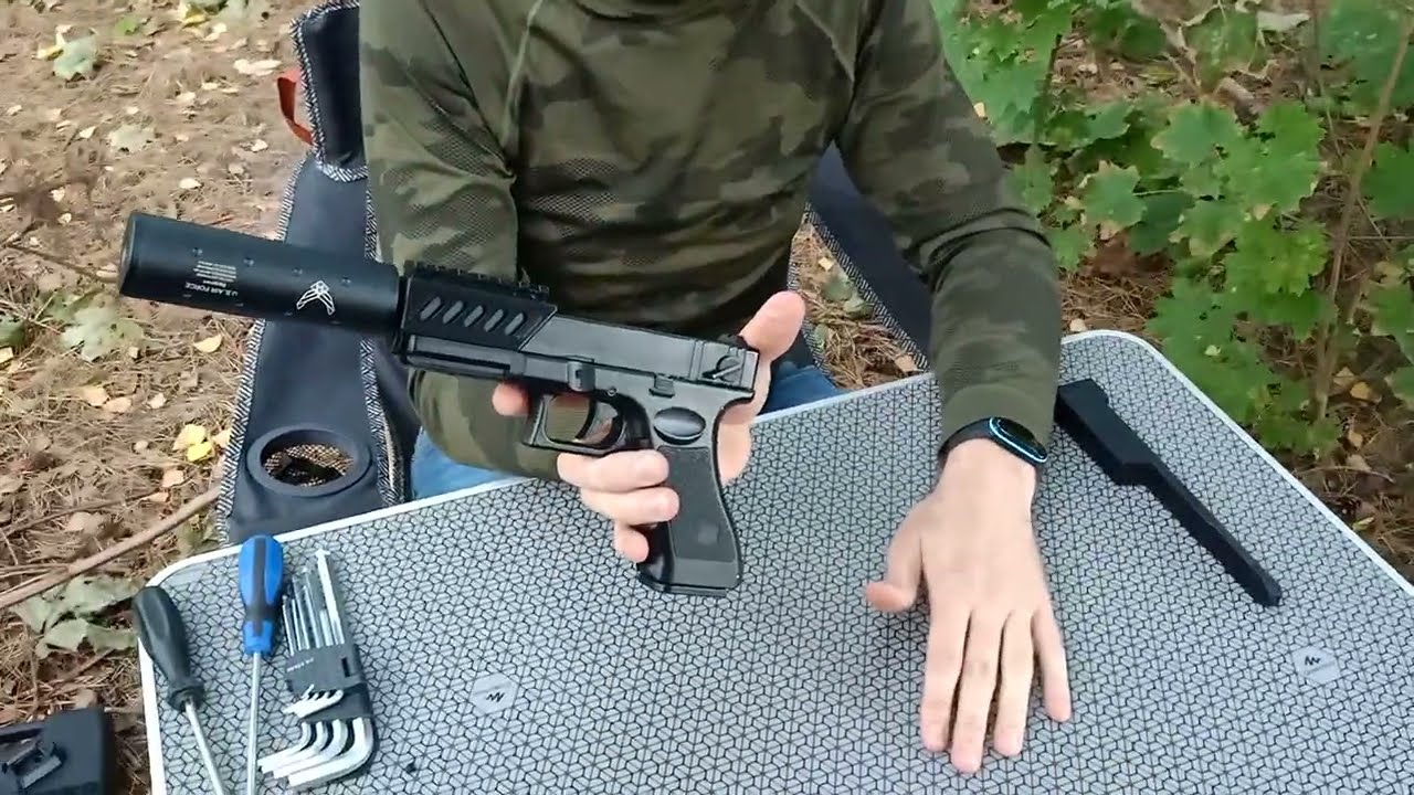 Tanie rozwiązanie. Druk 3D w ASG. Montaż tłumika z szyną ris CymoGlock #airsoft #asg