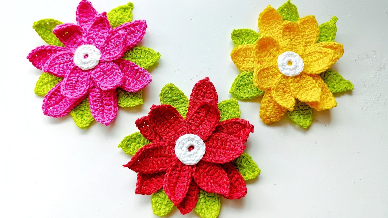 Flor de crochê rápida fácil e econômica 🧶