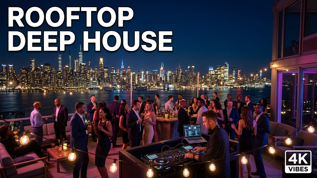 NYC Rooftop Party (Deep House) — Night Skyline Vibes (4K)