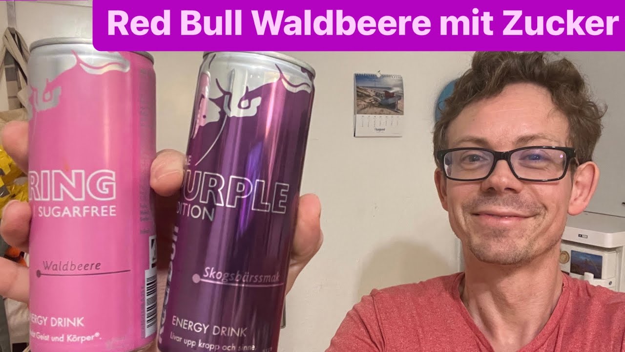 Red Bull Waldbeere Edition mit Zucker im Vergleich mit der sugarfree Variante!