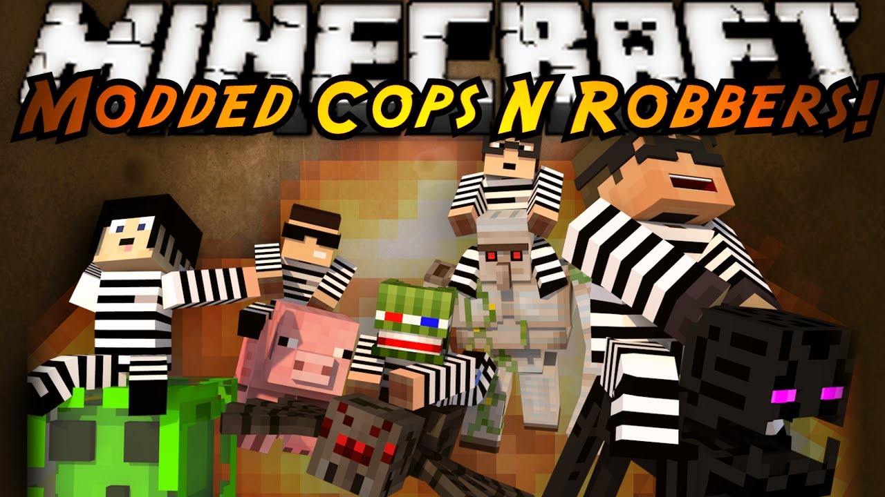 Minecraft Mini-Game : MODDED COPS N ROBBERS! ANIMAL BIKES!