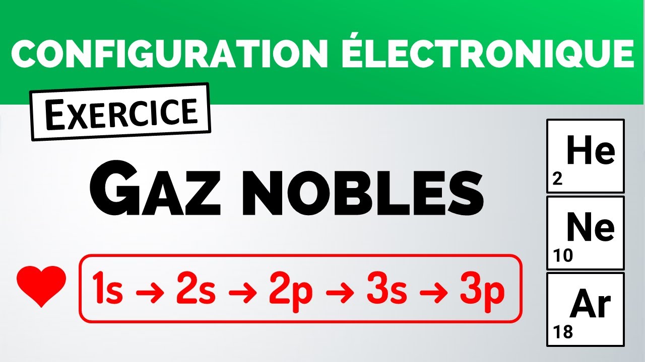 Configuration électronique d'un gaz noble | Seconde | Exercice (Physique-Chimie)
