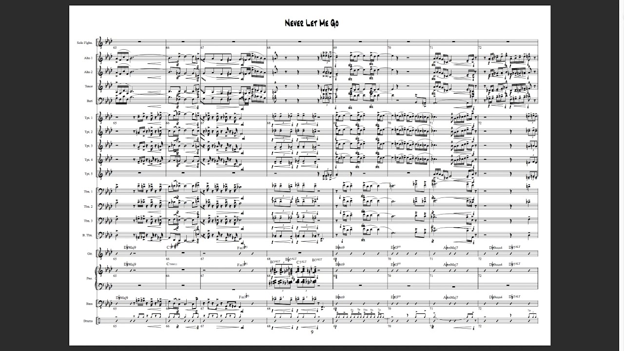 Never let me go - Scrolling Score