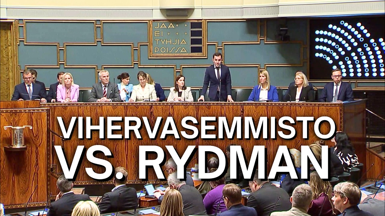 Eduskunnan kyselytunti 27.2.2026: Vihervasemmisto vs. Rydman
