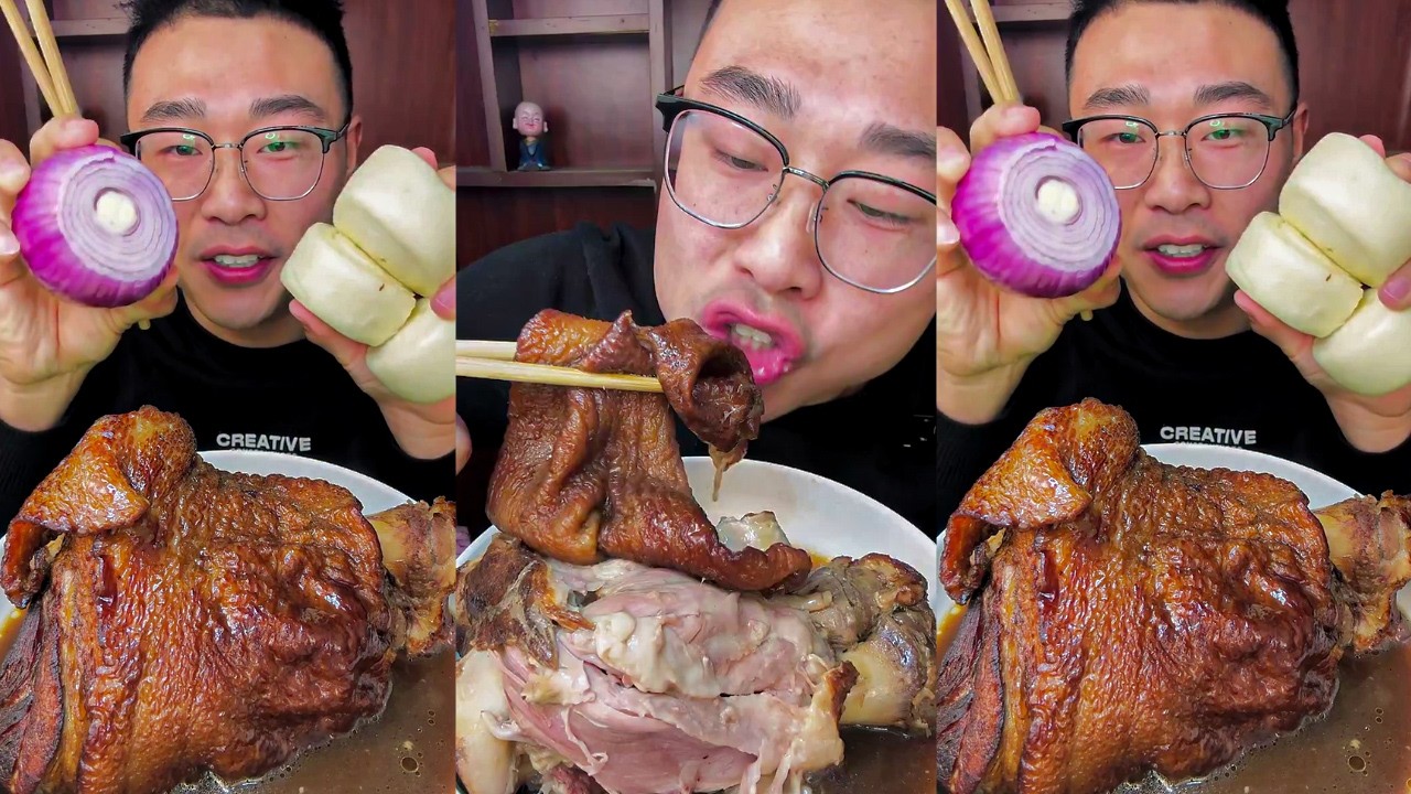 Braised Pork Knuckle with Steamed Buns – So Satisfying When You're Hungry!😍🔥