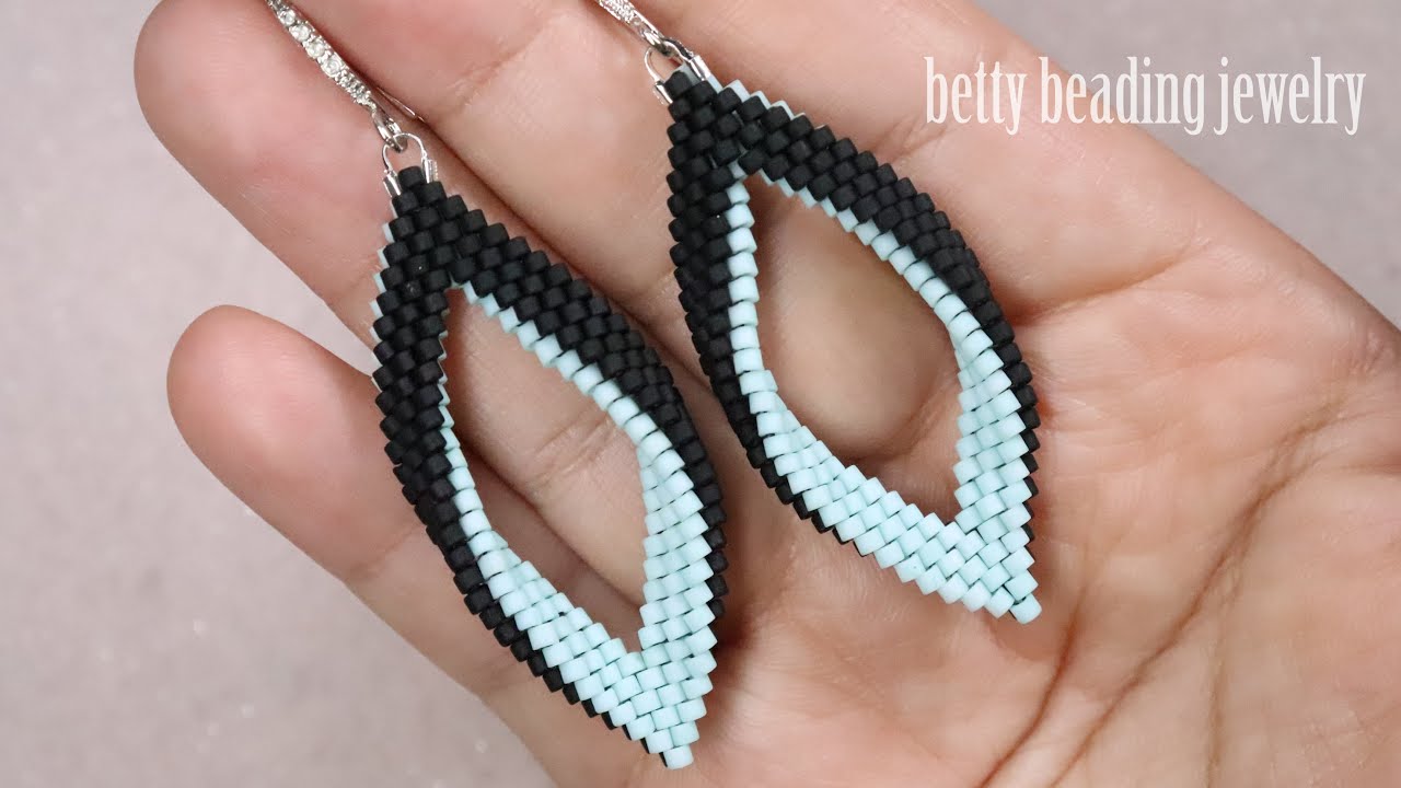 beaded earring elegant and easy to make for beginners . jewelry making at home