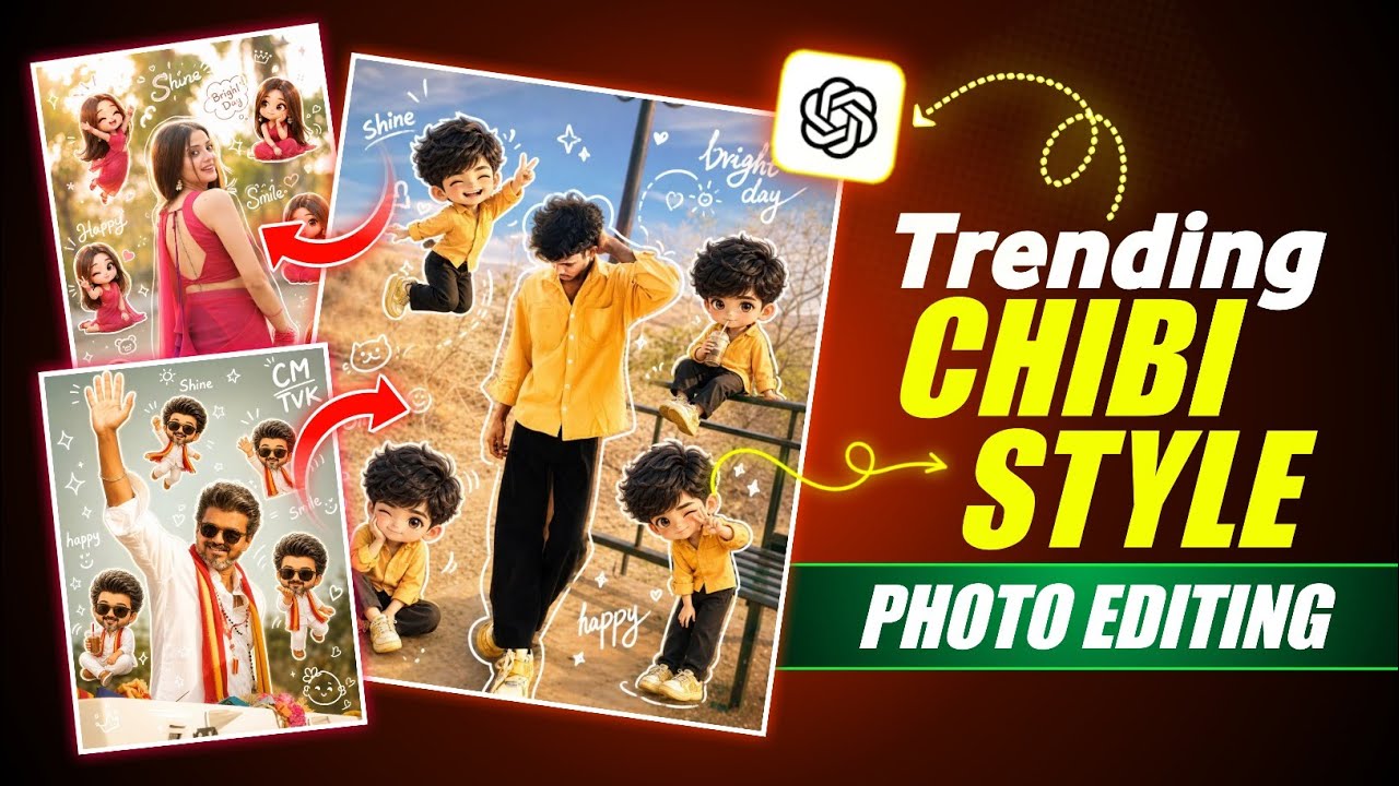 Trending chibi style ai photo editing | chibi cartoon style photo prompt | chibi style photo prompt