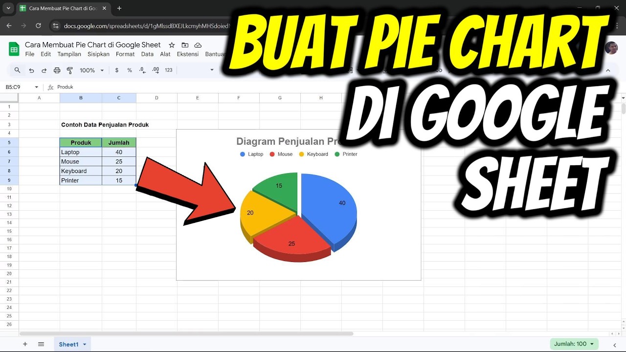 Cara Membuat Pie Chart di Google Sheet untuk Pemula | Tutorial Google Spreadsheet