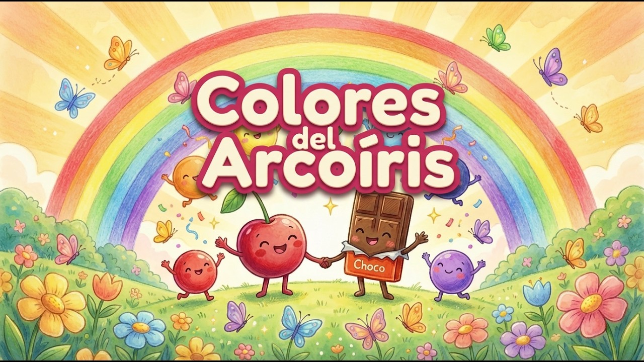 Colores del Arcoíris (subtítulo) 🌈 Rojo Naranja Amarillo Verde | CherryChoco Canciones Infantiles