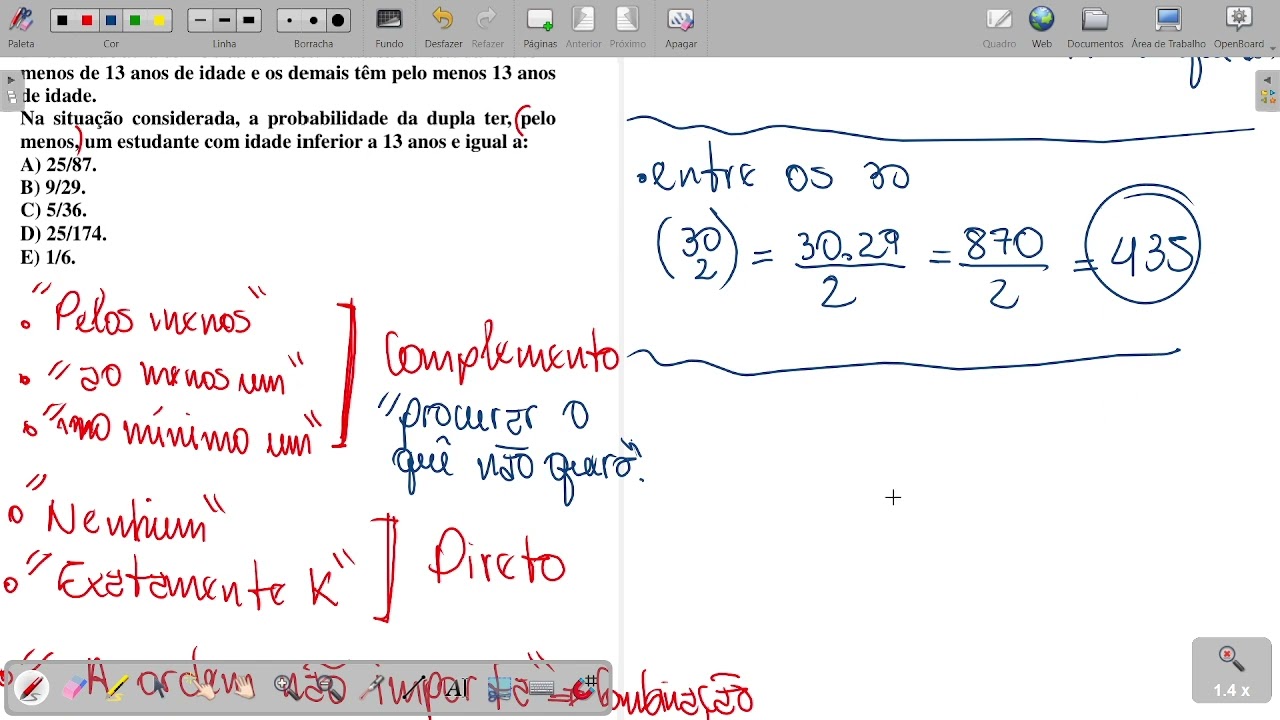 Questão sobre a Probabilidade do Evento Complementar com dicas Supremas.