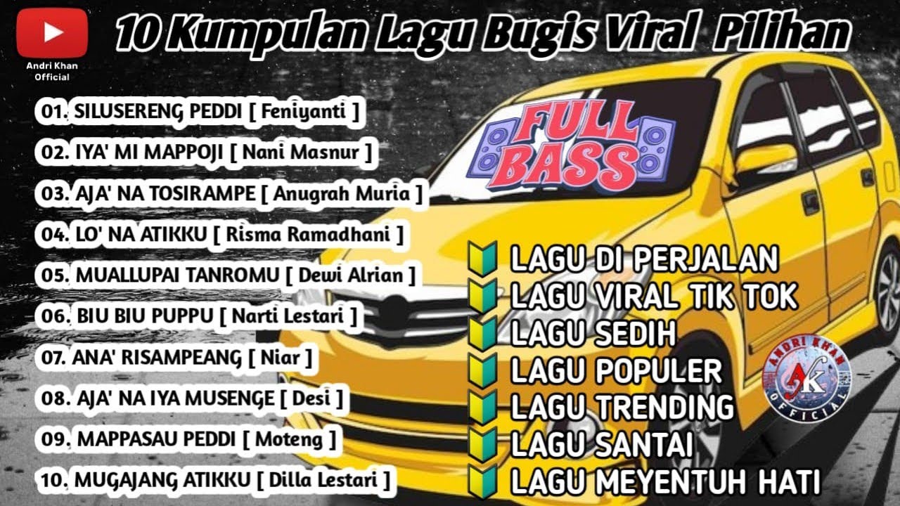 🔰SELEKSI LAGU BUGIS 🔴VIRAL TERPOPULER 2024-2025 PRODUKSI ANDRI KHAN OFFICIAL
